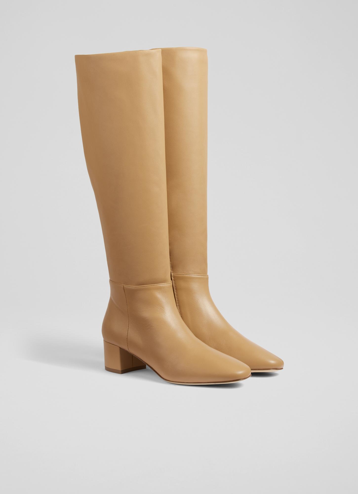 Karen Camel Leather Knee-High Boots | Shoes | Sale | Collections